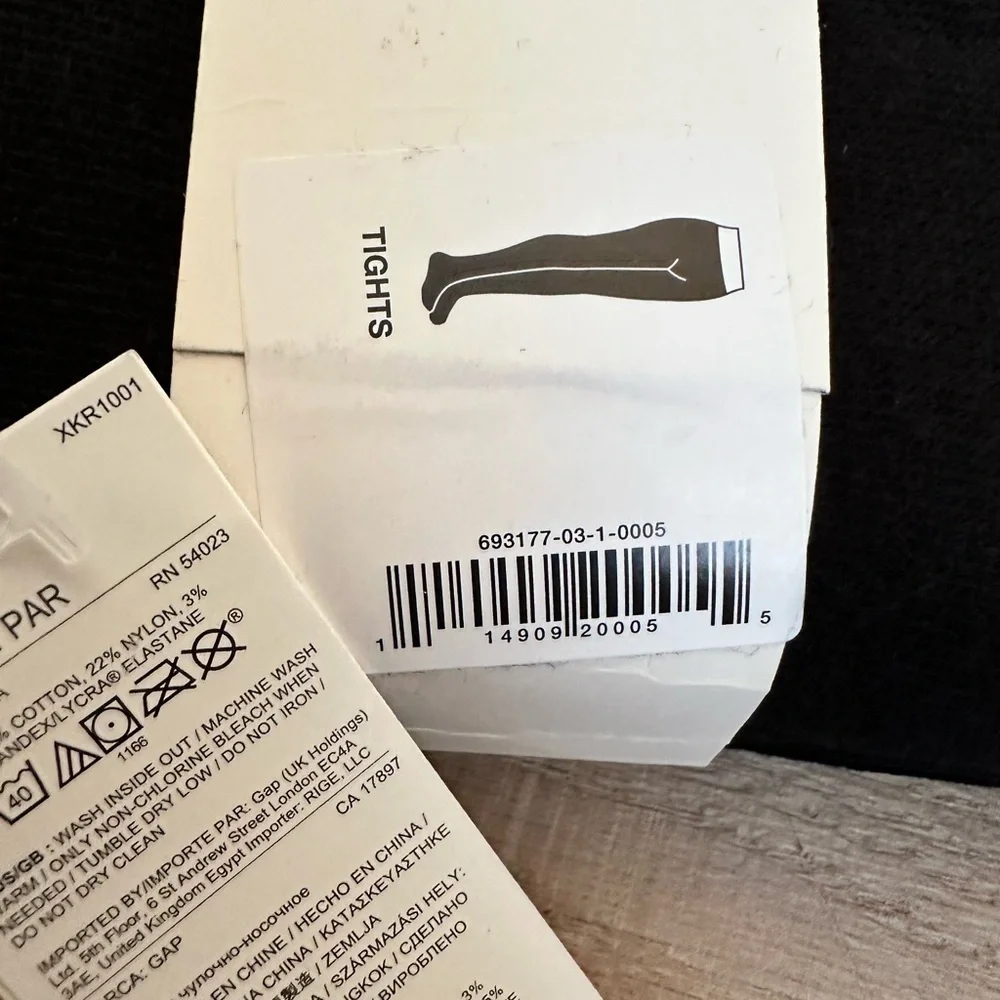 GAP Kids Black and Cream Tights Pair